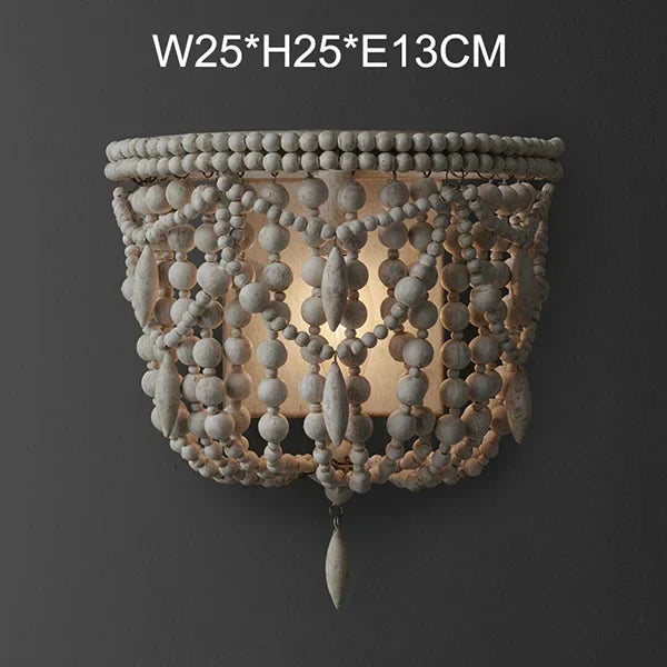 DecorBites™ French Country Wood Bead Chandelier: 3/5 Lights Princess Decorative Hanging Fixture