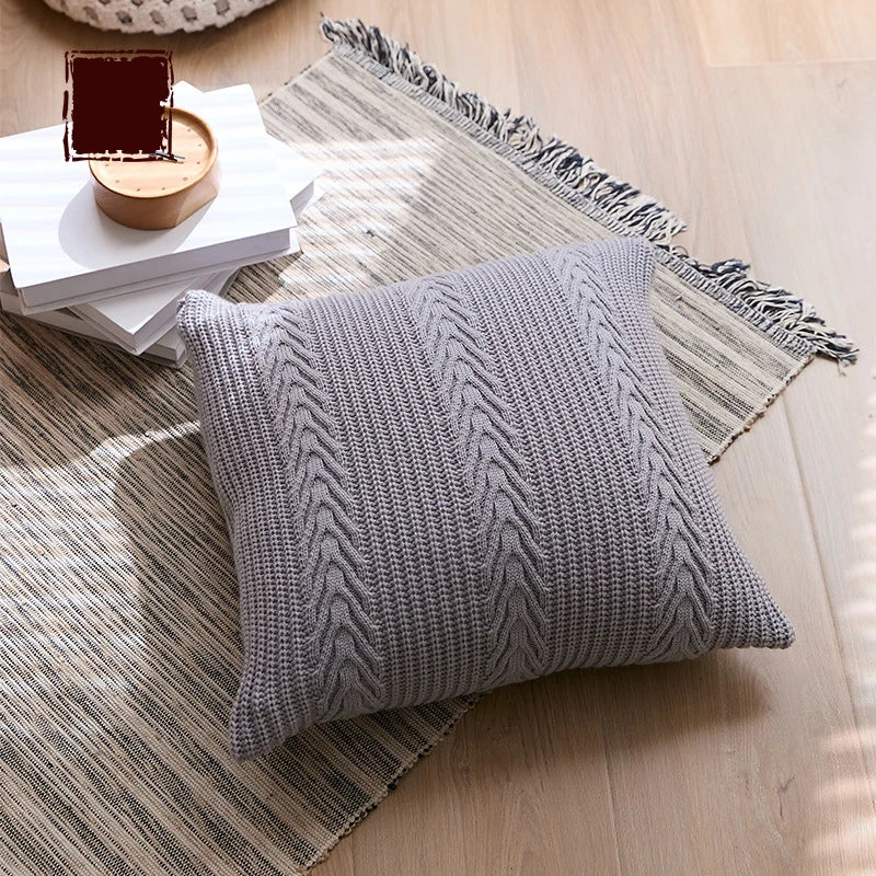 DecorBites™ Housse de Coussin en Tricot Losange : Housse de Coussin Décorative Super Douce pour la Maison