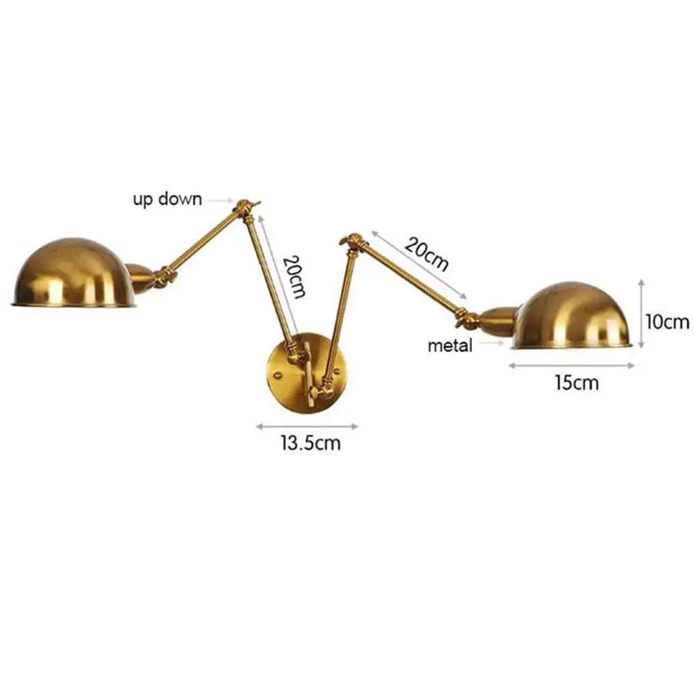 DecorBites™ Double Swing Arm Wall Lights Bedside Sconce E27 Lighting Decor