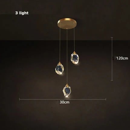 DecorBites™ Crystal Copper Round Chandelier: Elegant LED Suspension Lamp for Dinning Room