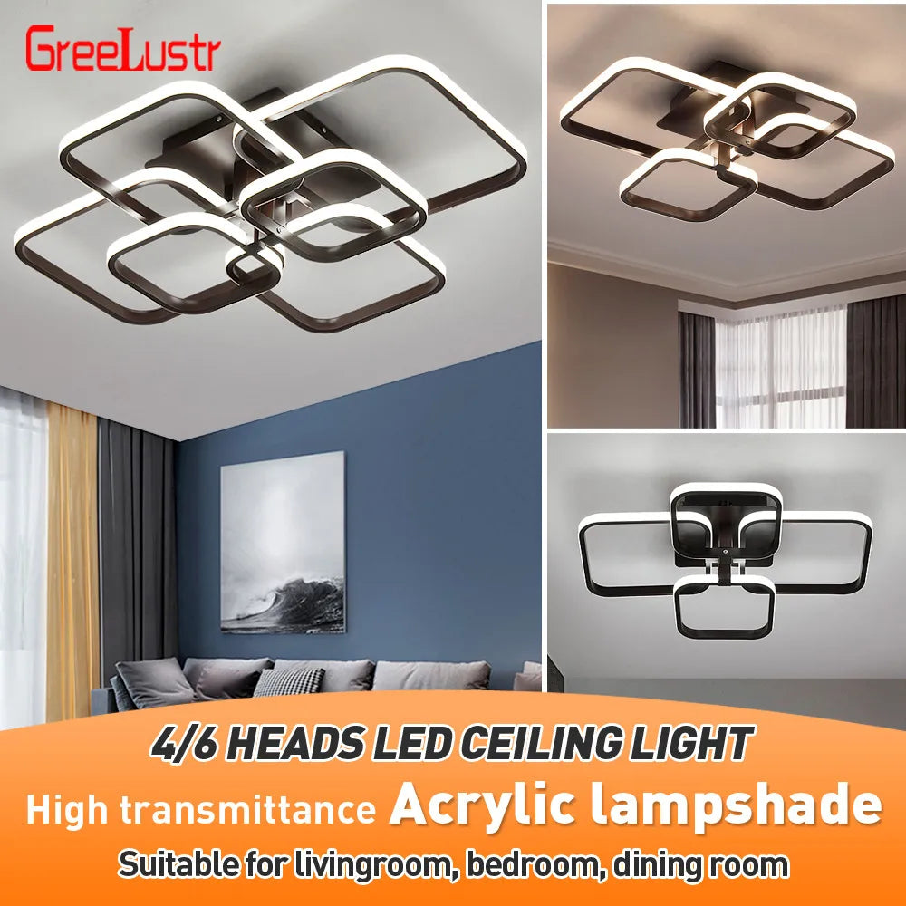 DecorBites™ Acrylic Ceiling Lights Modern Chandelier LED Lamps Dining Living Room Bedroom Decor