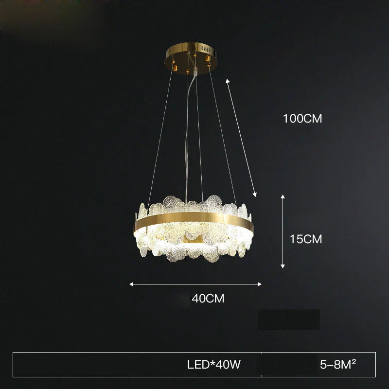 ثريا LED ذهبية بتصميم عصري من الفولاذ المقاوم للصدأ من DecorBites™ لغرفة الطعام