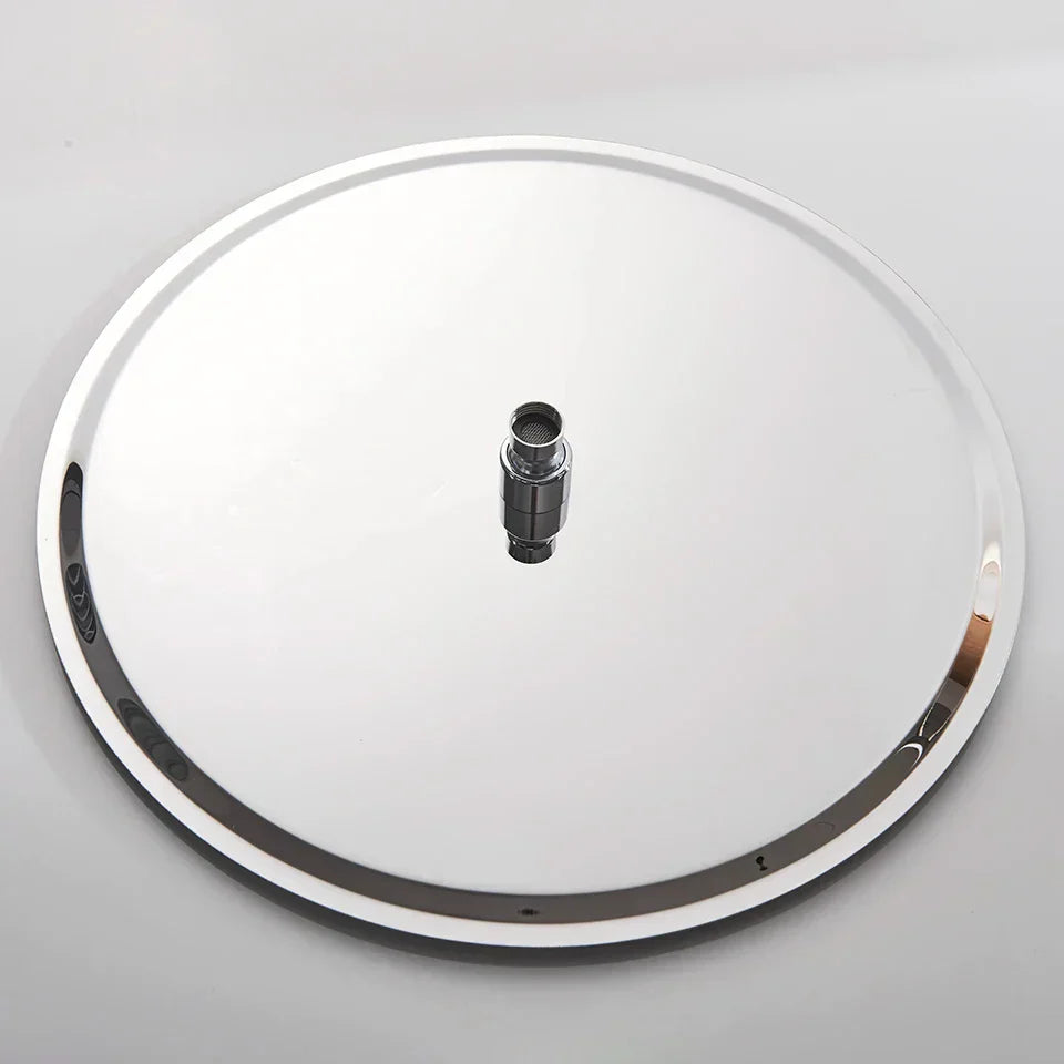 DecorBites™ 16" Round Rainfall Shower Head Stainless Steel Ultrathin Chrome Finish Showerhead