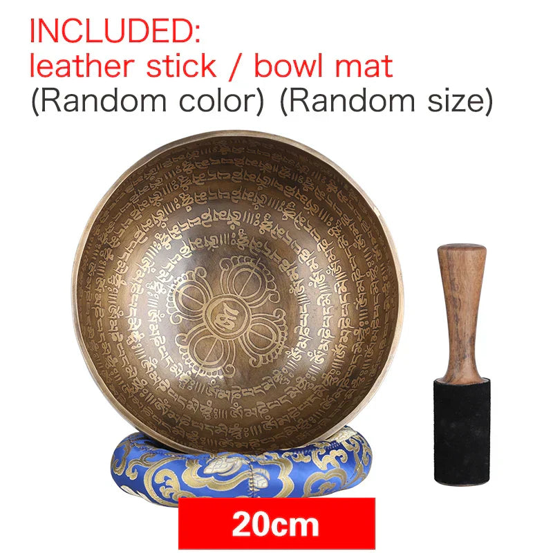 DecorBites™ 24cm Tibetan Singing Bowl for Yoga Music Therapy and Meditation