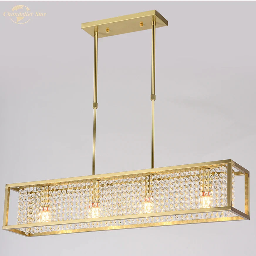 DecorBites™ Crystal Rectangle Luxury Chandelier for Elegant Home Décor