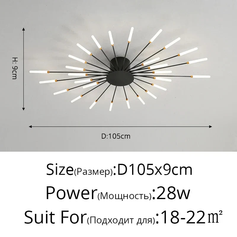 وحدة إضاءة سقف LED أكريليك DecorBites™ لغرفة النوم والردهة وغرفة المعيشة وغرف الأطفال، تصميم عصري لامع