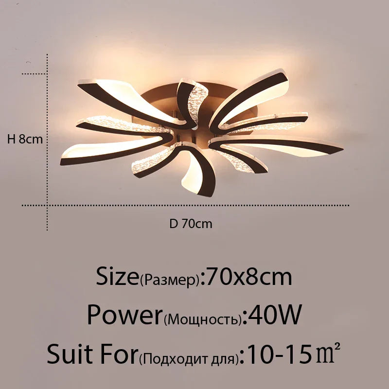 ثريا سقف LED DecorBites™ لغرفة المعيشة وغرفة النوم وغرفة الطعام وغرفة الدراسة (أبيض/أسود)