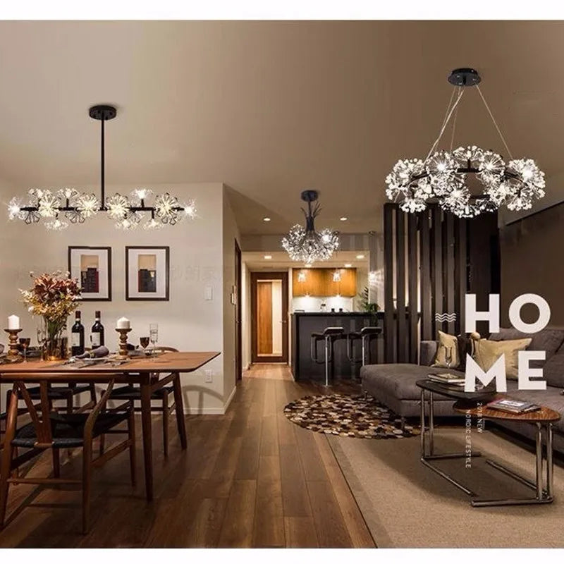 DecorBites™ ثريا ضوء LED على شكل زهرة الهندباء لغرفة المعيشة وغرفة النوم والمطعم بتصميم باقة