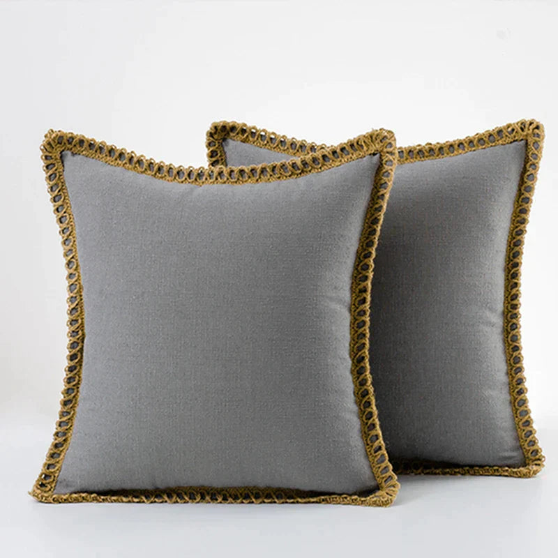 DecorBites™ Linen Square Throw Pillow Covers Set - Home Decor for Sofa, Couch, Bed
