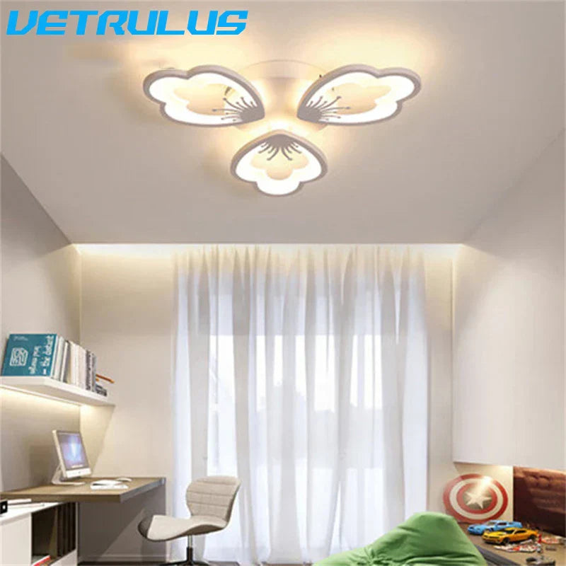 ثريا سقف أكريليك بتصميم لوتس ومصابيح LED من DecorBites™ لغرف المعيشة والطعام والدراسة العصرية