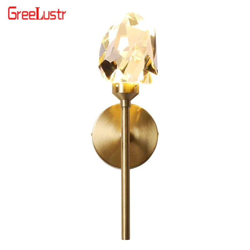 أباليك حائط كريستالية بإضاءة LED من DecorBites™ نحاسية لديكور المنزل الفاخر والعصري