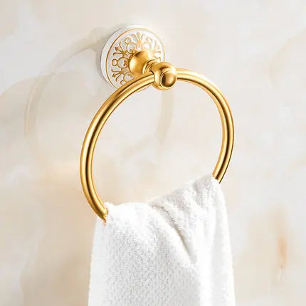 DecorBites™ Bath Hardware Set: Shelf, Towel Rack, Holder, Brush Holder, Towel Hanger, Hooks