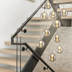 Modern Spiral Glass Ball Pendant Chandelier