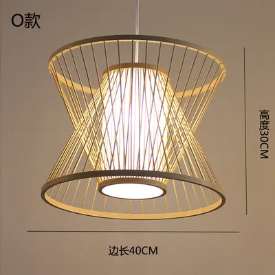 أضواء ثريا من الخيزران الياباني من DecorBites™ لغرفة النوم وغرفة المعيشة وغرفة الشاي ومصابيح زين