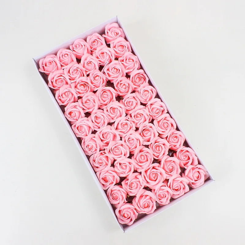DecorBites™ Bath Flower Set: 50 Artificial Soap Flowers for Home Decor, Weddings, DIY Crafts