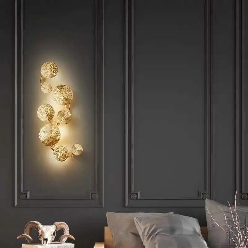 Applique murale DecorBites™ Industrielle Nordique Feuille de Lotus : Style Loft Rétro pour Maison, Hôtel, Couloir