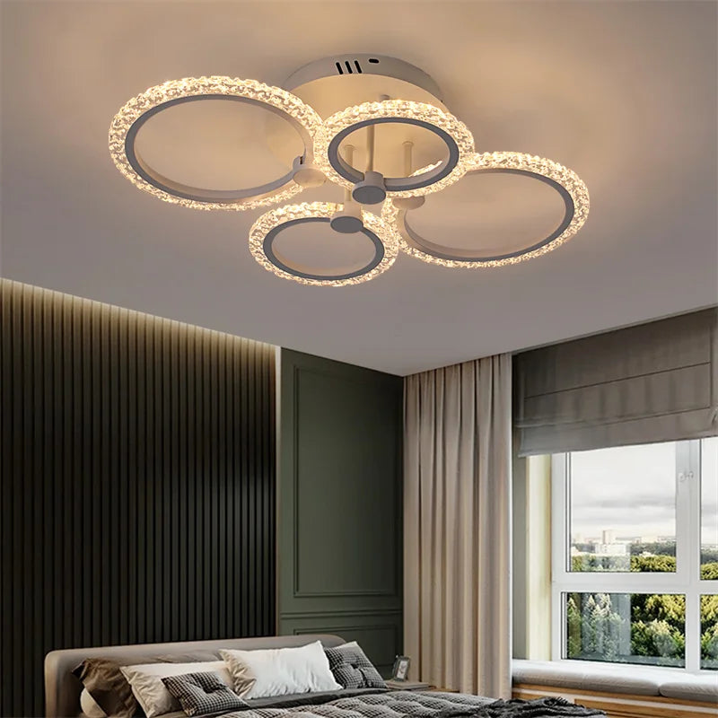 DecorBites™ Acrylic Ceiling Lights Modern Chandelier LED Lamps Dining Living Room Bedroom Decor