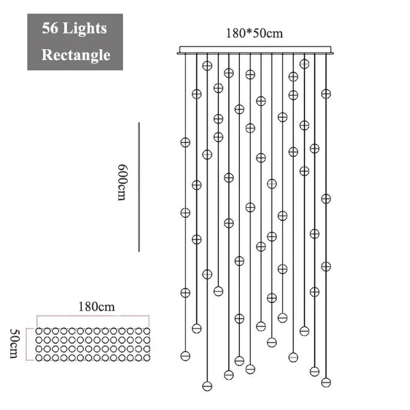 DecorBites™ Crystal LED Chandelier: Modern Luxury Pendant Lights for Staircase, Bedroom, and Living Room