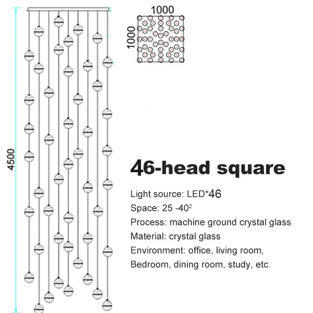 DecorBites™ Crystal Ball Chandelier: Stylish Meteor Shower Lighting for Restaurant, Bar, and Home
