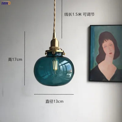 DecorBites™ Glass Ball Pendant Light: Nordic Modern LED Lamp for Bedroom and Bathroom