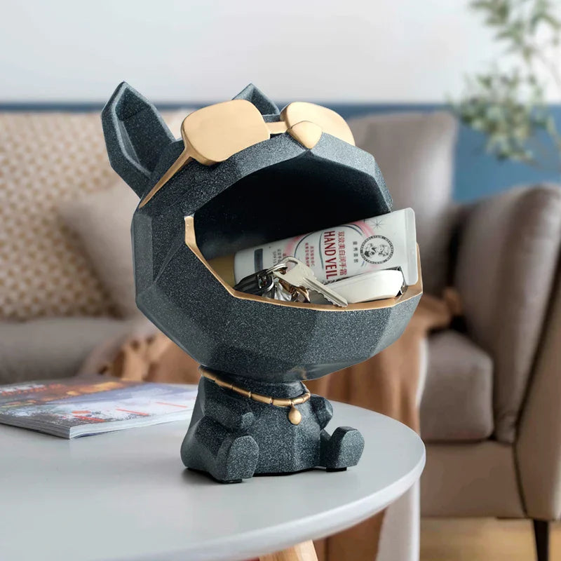 DecorBites™ Big Mouth Dog Resin Sculpture Figurine Home Decor Ornamental Storage Box