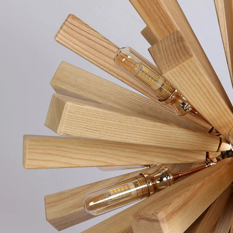 DecorBites™ Dandelion Wooden Pendant Lights - Solid Wood Hanging Lamps for Dining Room & Restaurant