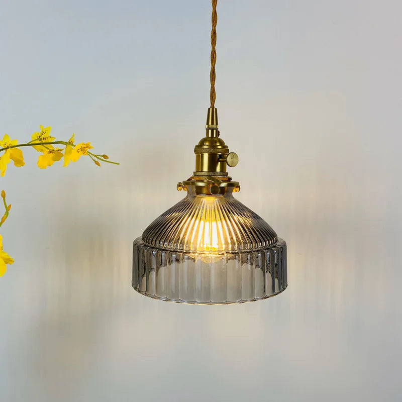 DecorBites™ Glass Hanging Lamp with Switch: Modern Nordic Copper Pendant Light Fixtures