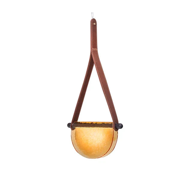 DecorBites™ Handmade Leather Glass Pendant Lamp for Room Restaurant Bedside - Modern Style