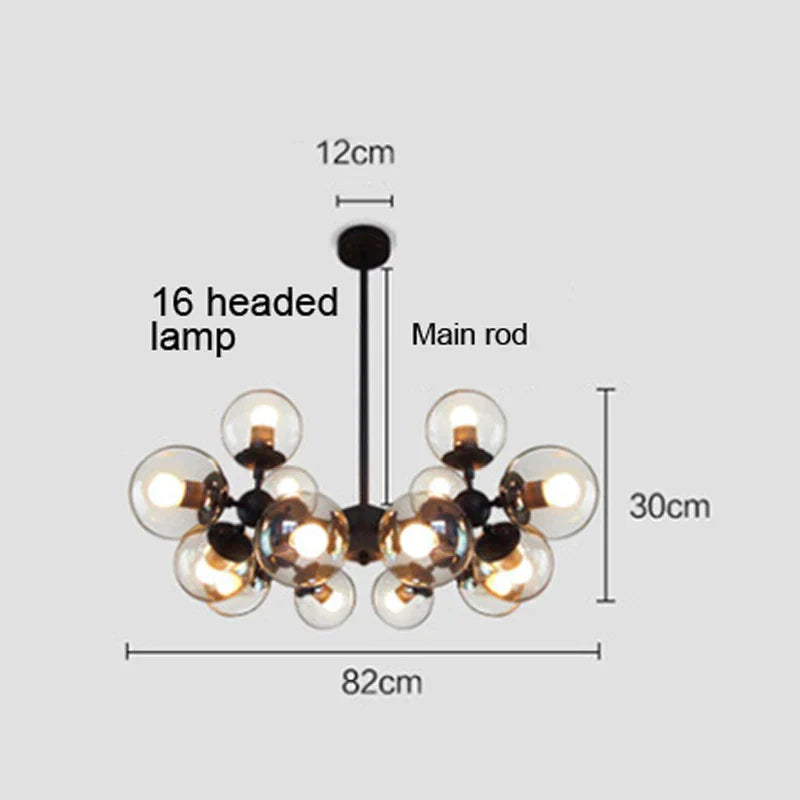 DecorBites™ Glass Ball Pendant Lamp: Modern Industrial Loft Iron Luminaria Light