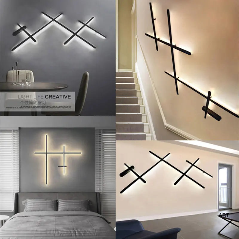 مصباح حائط DecorBites™ LED بإضاءة خلفية لديكور المنزل - إضاءة داخلية على شكل شريط طويل