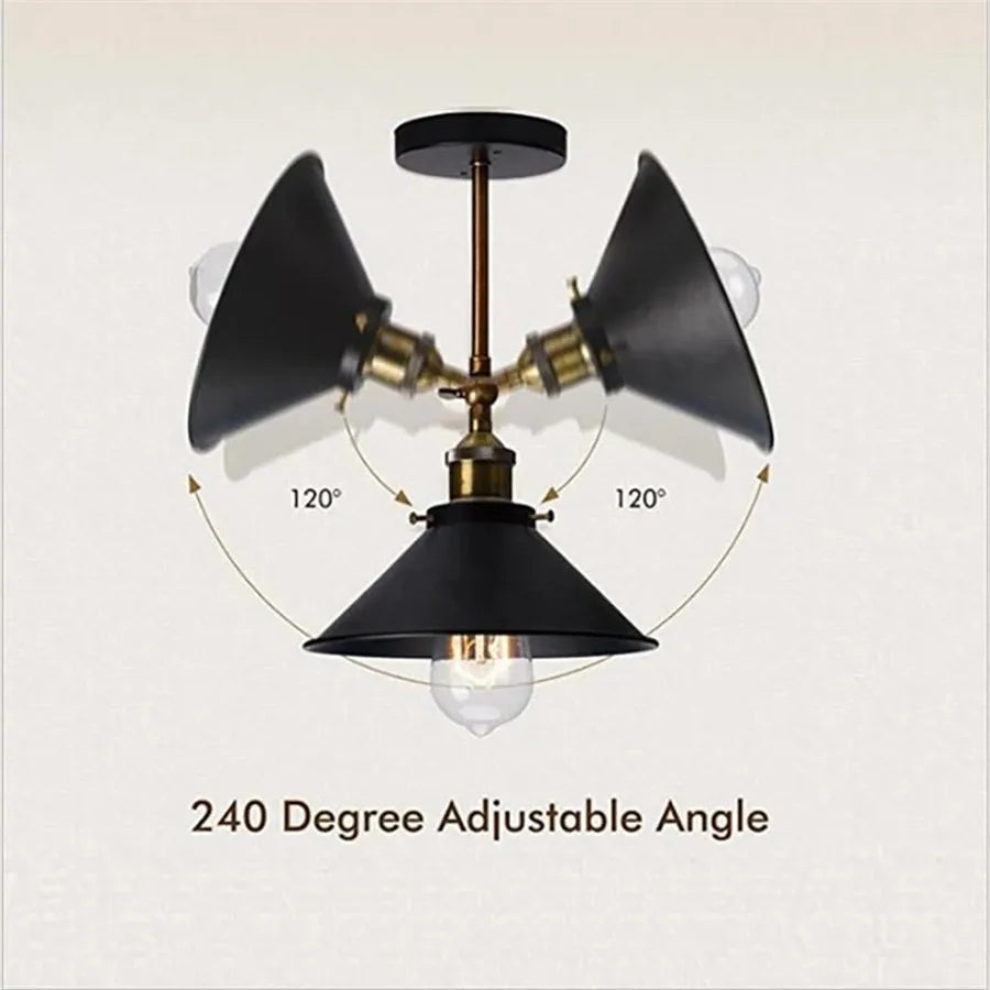 DecorBites™ Industrial Black Wall Lamp Sconce for Living Room Bedroom Restaurant E27