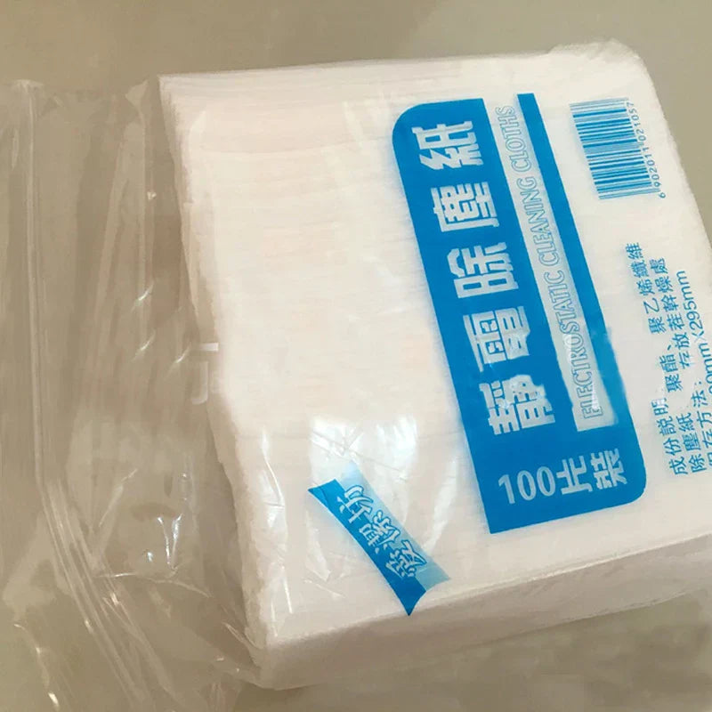 DecorBites™ Kitchen Cleaning Cloths 100-Pack: Disposable Electrostatic Dust Removal Paper, Replacement Scouring Pad