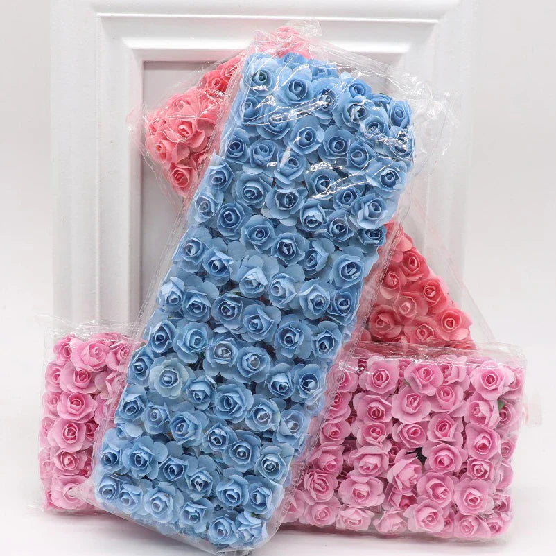 DecorBites™ 144pcs 2cm Artificial Paper Flowers for Wedding DIY Decoration