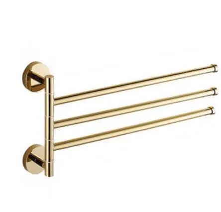DecorBites™ Copper Swivel Towel Bars Wall Mounted Bathroom Towel Holder Rack Gold 32cm