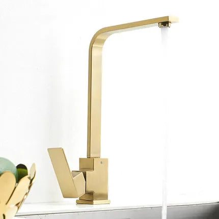 DecorBites™ Bath Set: Towel Rack, Corner Shelf, Paper Holder, Mixer Faucet - Brushed Matt Gold
