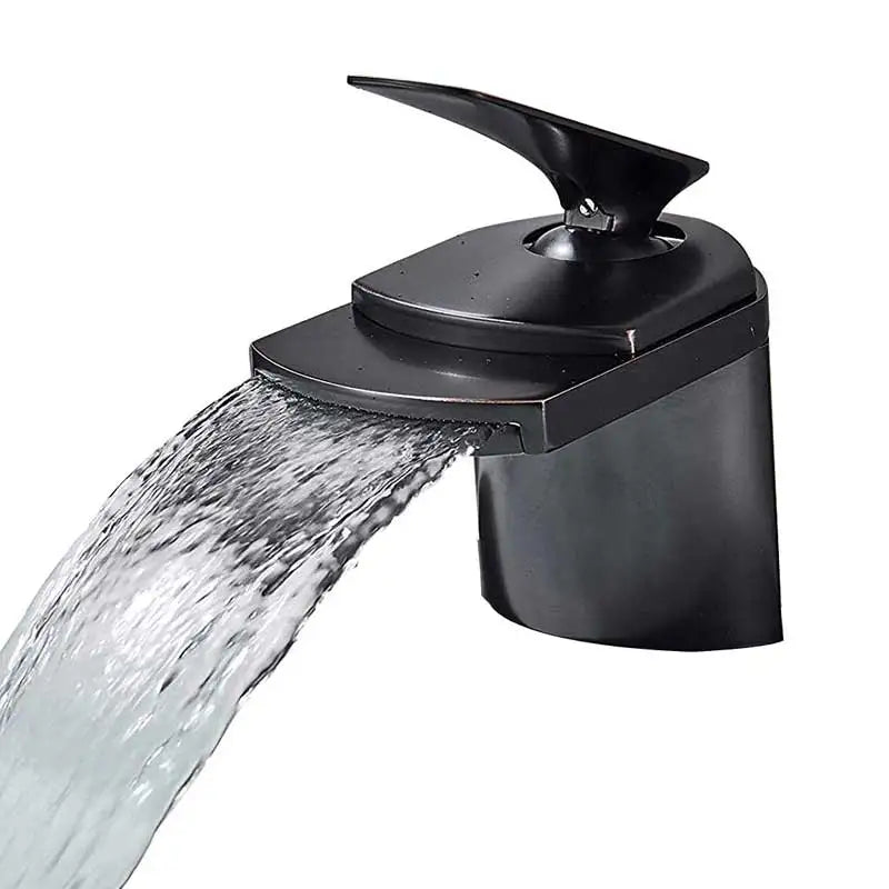 DecorBites™ Golden Brass Waterfall Vessel Sink Faucet - Chrome Bathroom Vanity Tap