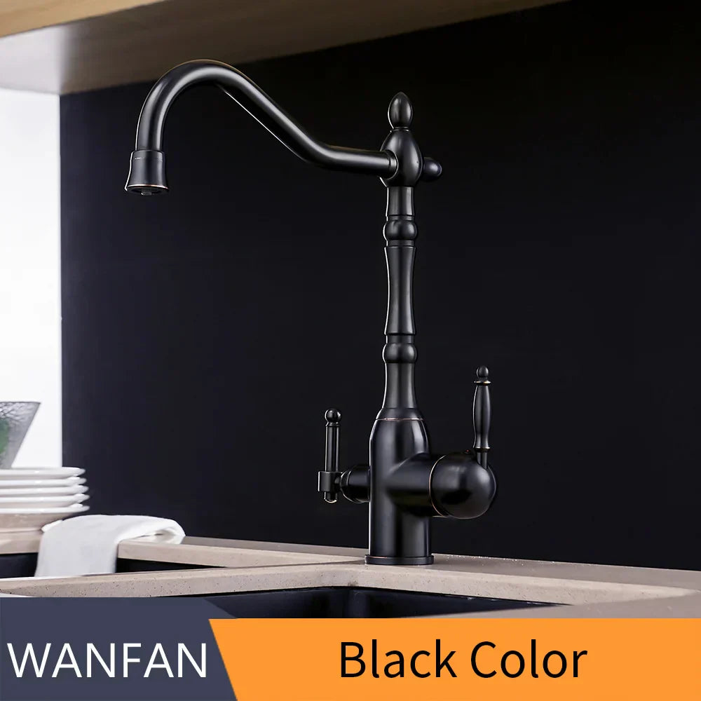 خلاط حنفية مطبخ DecorBites™ لتنقية المياه مع دوران 360 درجة للمطبخ WF-0193K
