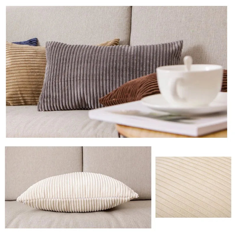 DecorBites™ Corduroy Flocking Velvet Pillow Cover 40x60cm