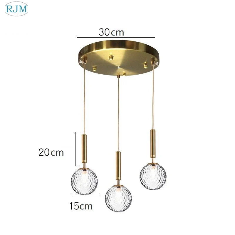 مصباح LED متدلي من الزجاج DecorBites™: تصميم إسكندنافي حديث، برأس واحد، إبداعي