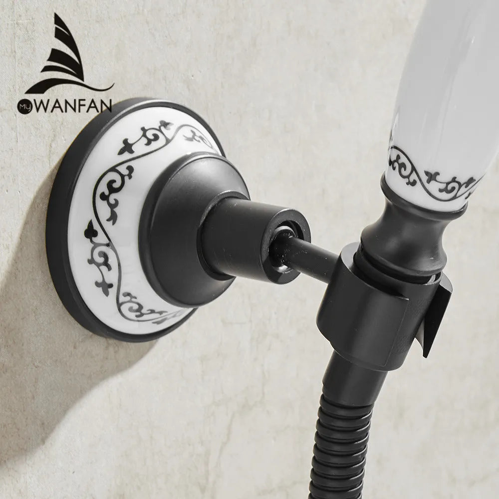 حامل دش يدوي دوّار من النحاس الذهبي من DecorBites™، دعامة تثبيت لملحقات الحمام