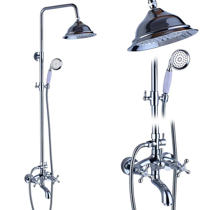 DecorBites™ Black Bronze Bathroom Shower Mixer Tap with Long Spout and 8" Rainfall Head