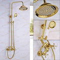 DecorBites™ Golden Shower Mixer Taps with 8" Rainfall Shower Head and Handshower