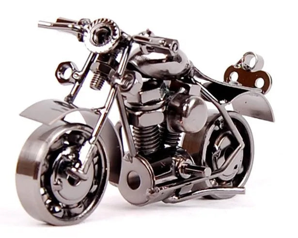 DecorBites™ 14cm Retro Motorcycle Model Metal Figurine Home Decor & Toy
