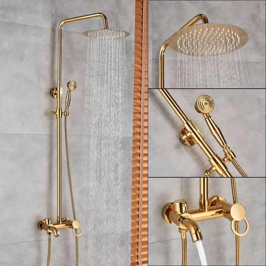 نظام دش ماطر بمقبضين DecorBites™ مع قضيب منزلق - خلاط حمام يثبت على الحائط
