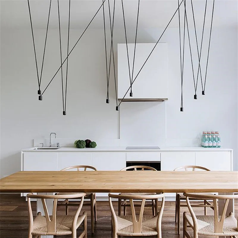 DecorBites™ Geometric LED Wire Pendant Chandelier - Industrial Home Decor Spider Lamp