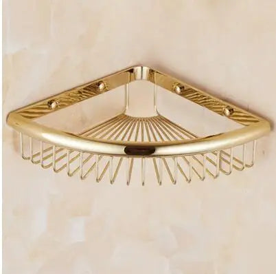 طقم إكسسوارات حمام ذهبي DecorBites™: رف مناشف، قضيب مناشف، حامل ورق، شماعة ملابس