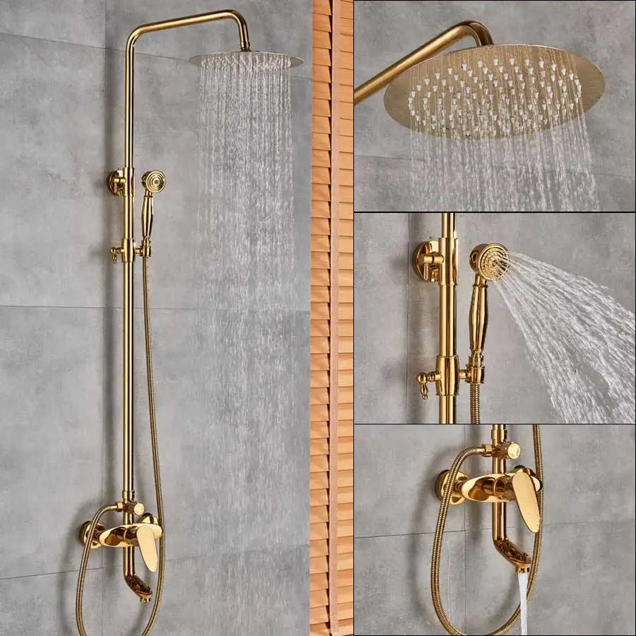 نظام دش ماطر بمقبضين DecorBites™ مع قضيب منزلق - خلاط حمام يثبت على الحائط