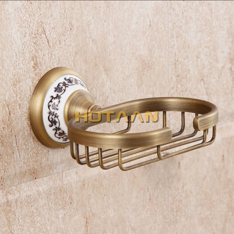 DecorBites™ Antique Brass Soap Holder: Pure Copper Bathroom Soap Basket