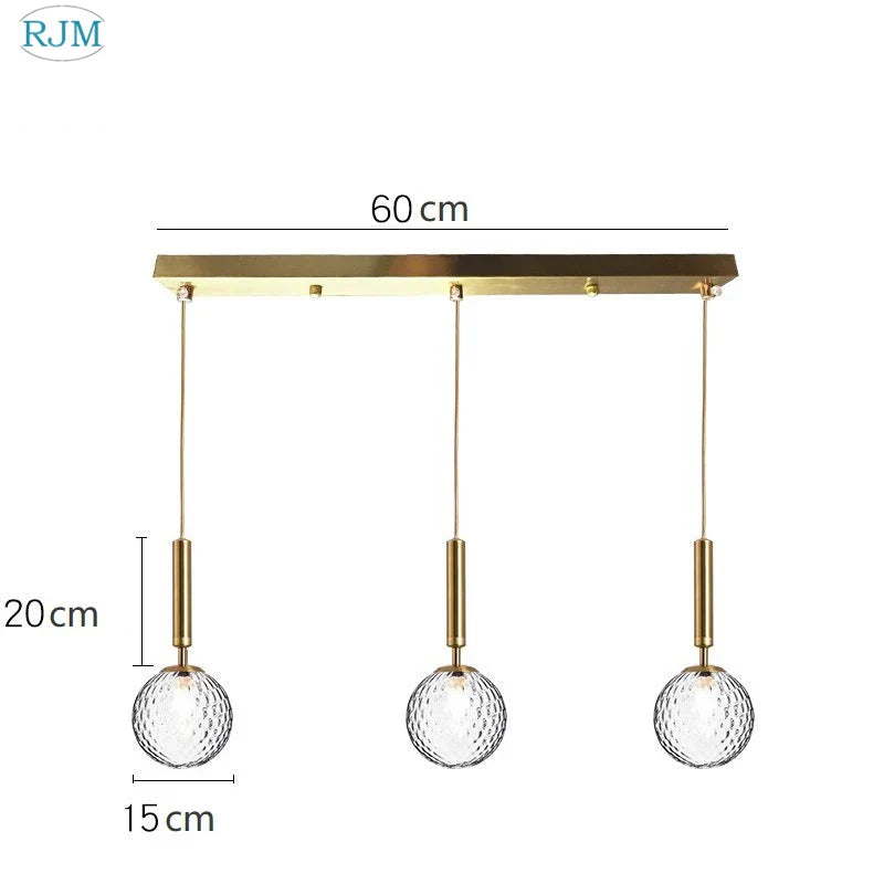 مصباح LED متدلي من الزجاج DecorBites™: تصميم إسكندنافي حديث، برأس واحد، إبداعي