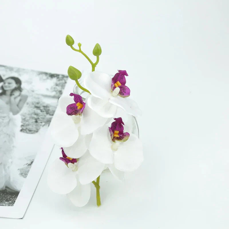DecorBites™ Artificial Butterfly Orchid Bouquet Silk Flowers for Home Wedding Decoration Bouquet